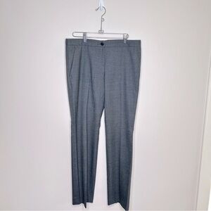 Theory Rosel Wool Blend Straight Leg Trousers Creased Leg Charcoal Grey Size 8